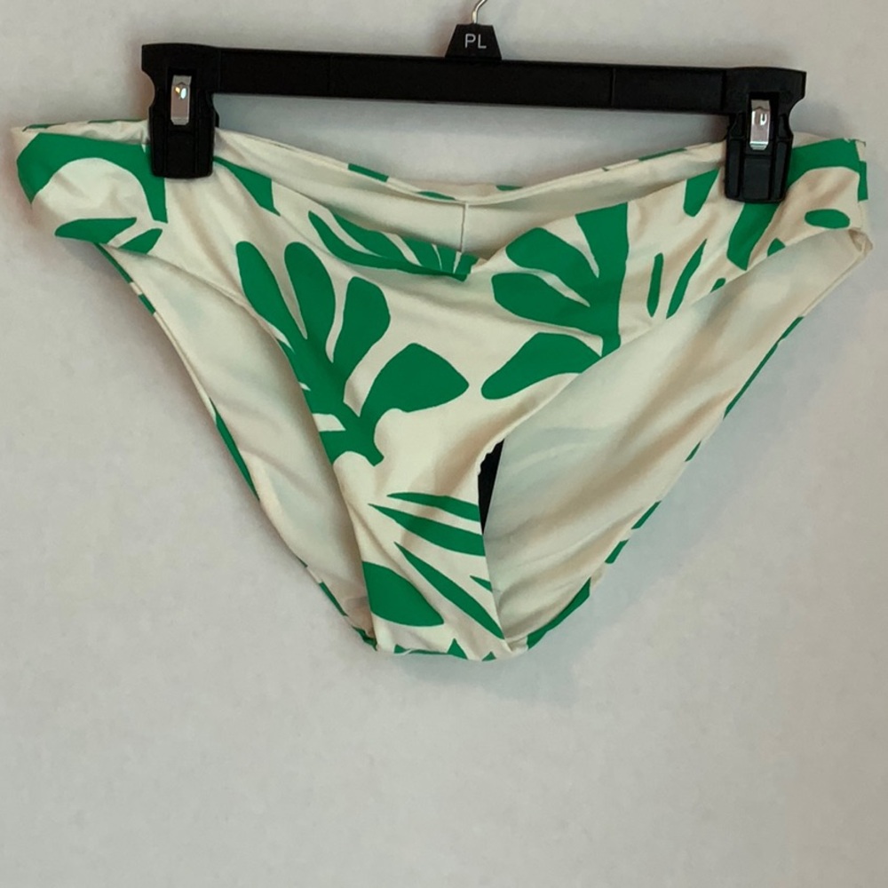 NWT Green and White Leaf Print Bikini Bottom
